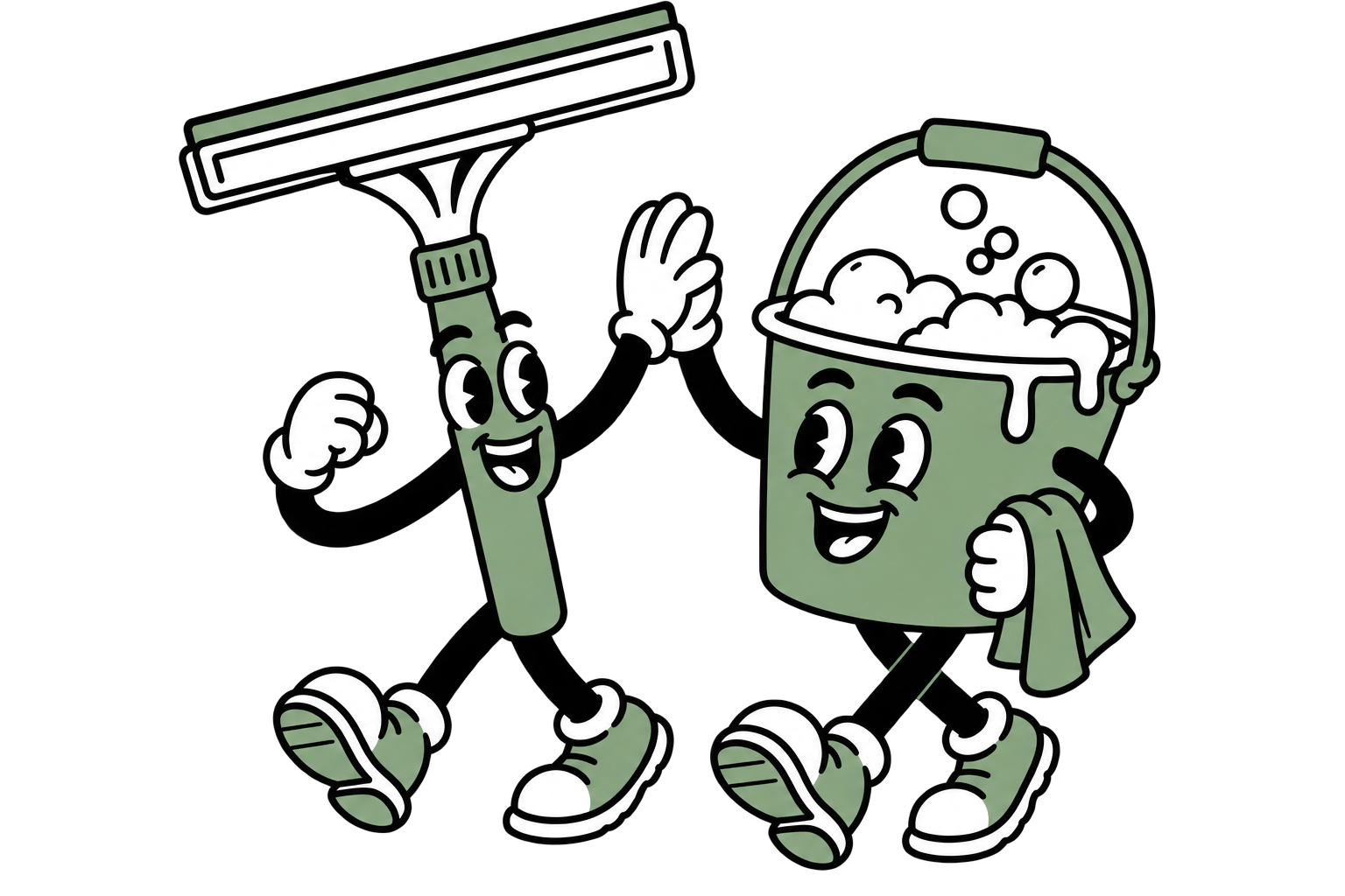 Sage mascots high-fiving